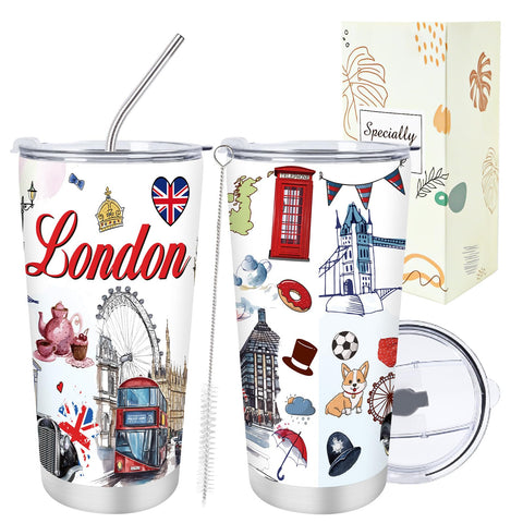 Keluna Londres vaso térmico con diseño urbano, ideal para recuerdos de viaje