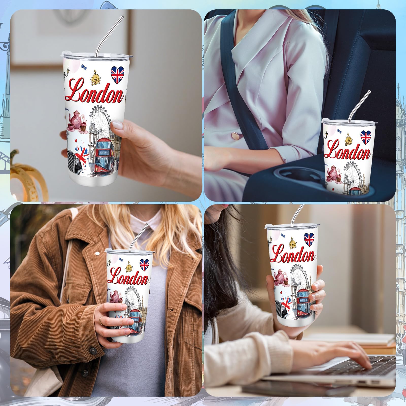 Keluna Londres vaso térmico en caja regalo, perfecto como regalo para amigos o familia
