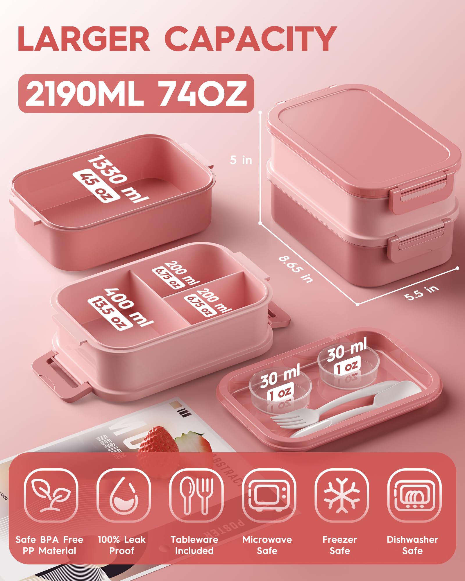 KEMETHY utensilios integrados para comer fuera de casa