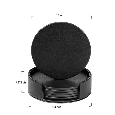 Posavasos redondos KEMMPNER de cuero 3,8 pulgadas para tazas y vasos.