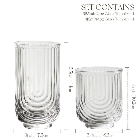 Vaso whisky Kemorela Art Deco estriado, elegante para degustaciones tranquilas.