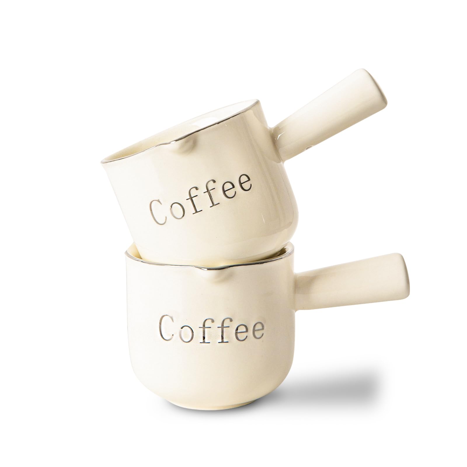 KEMORELA tazas espresso con doble pico para verter sin salpicaduras.