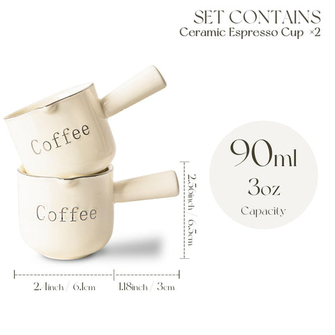 KEMORELA taza espresso con graduaciones en ml y onzas para medir con precisión.