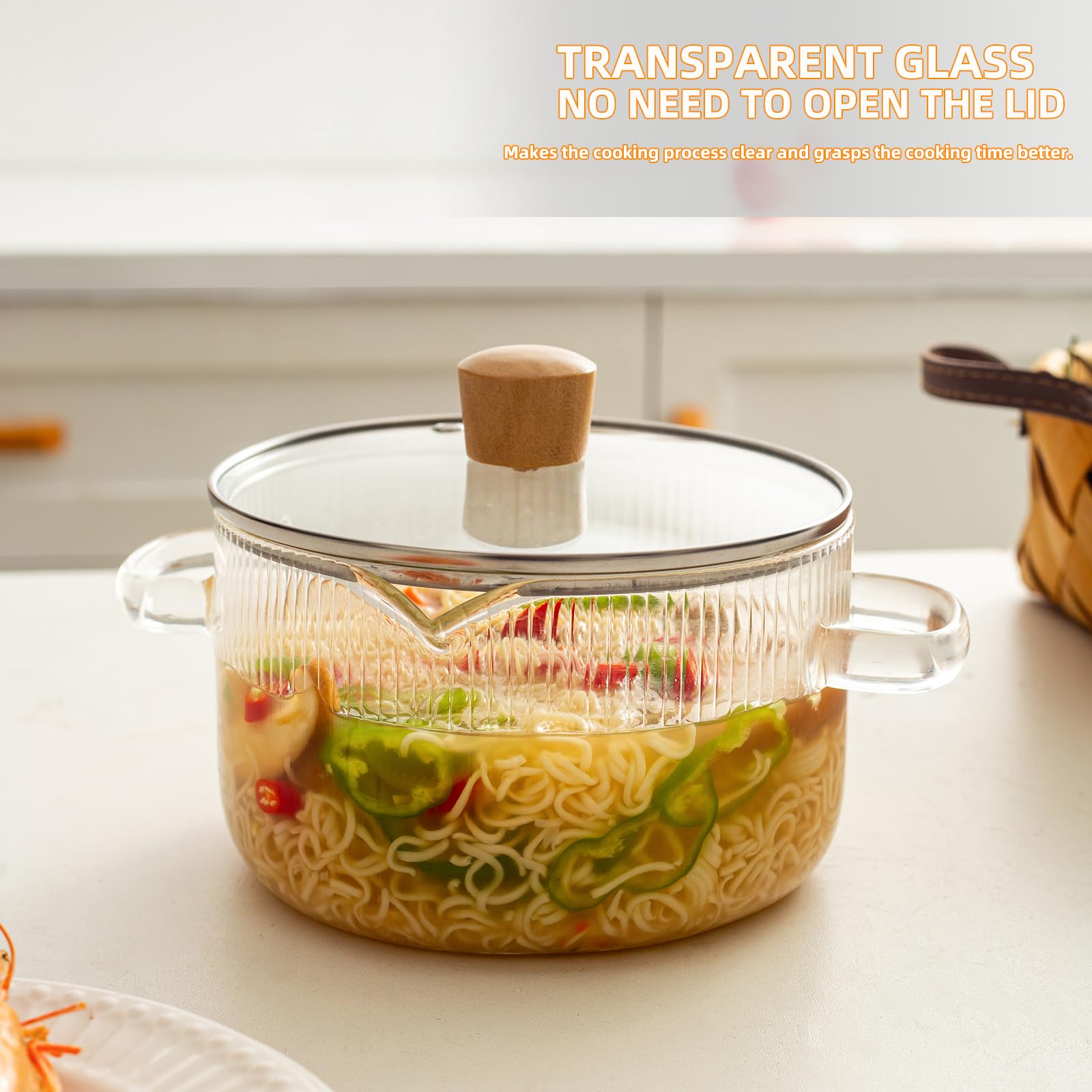 KEMORELA Ideal para hervir sopa y preparar fideos en la estufa