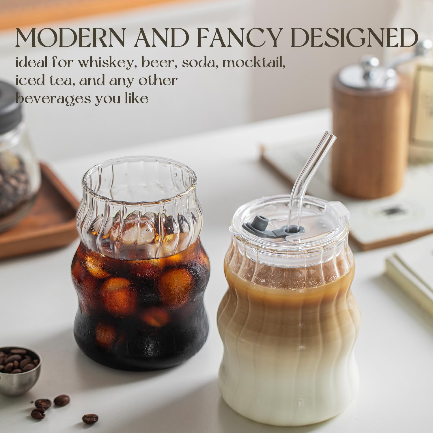 Vaso de cristal claro KEMORELA 540 ml, aspecto moderno para la mesa.