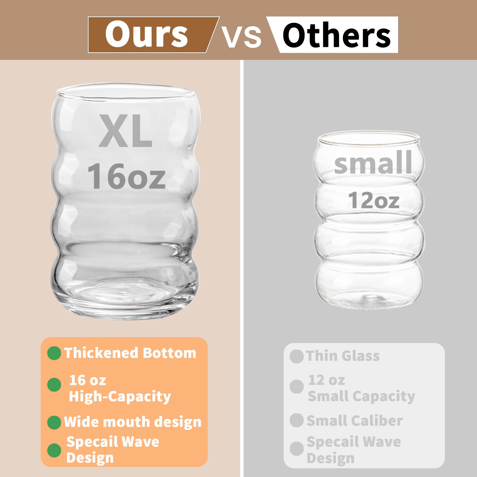 Vaso diario KEMORELA para agua y bebidas, duradero y apto para lavavajillas.