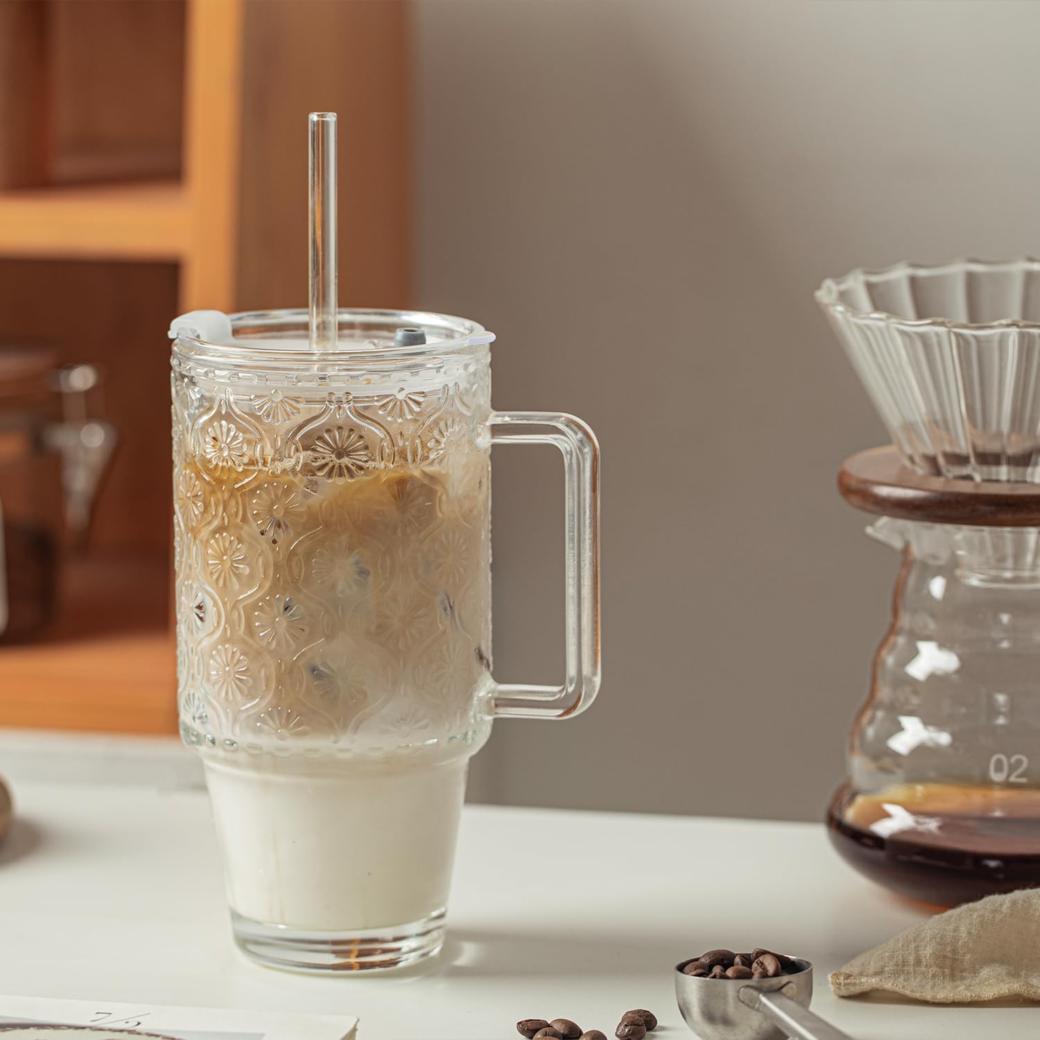 KEMORELA vidrio resistente al choque térmico para bebidas frías.
