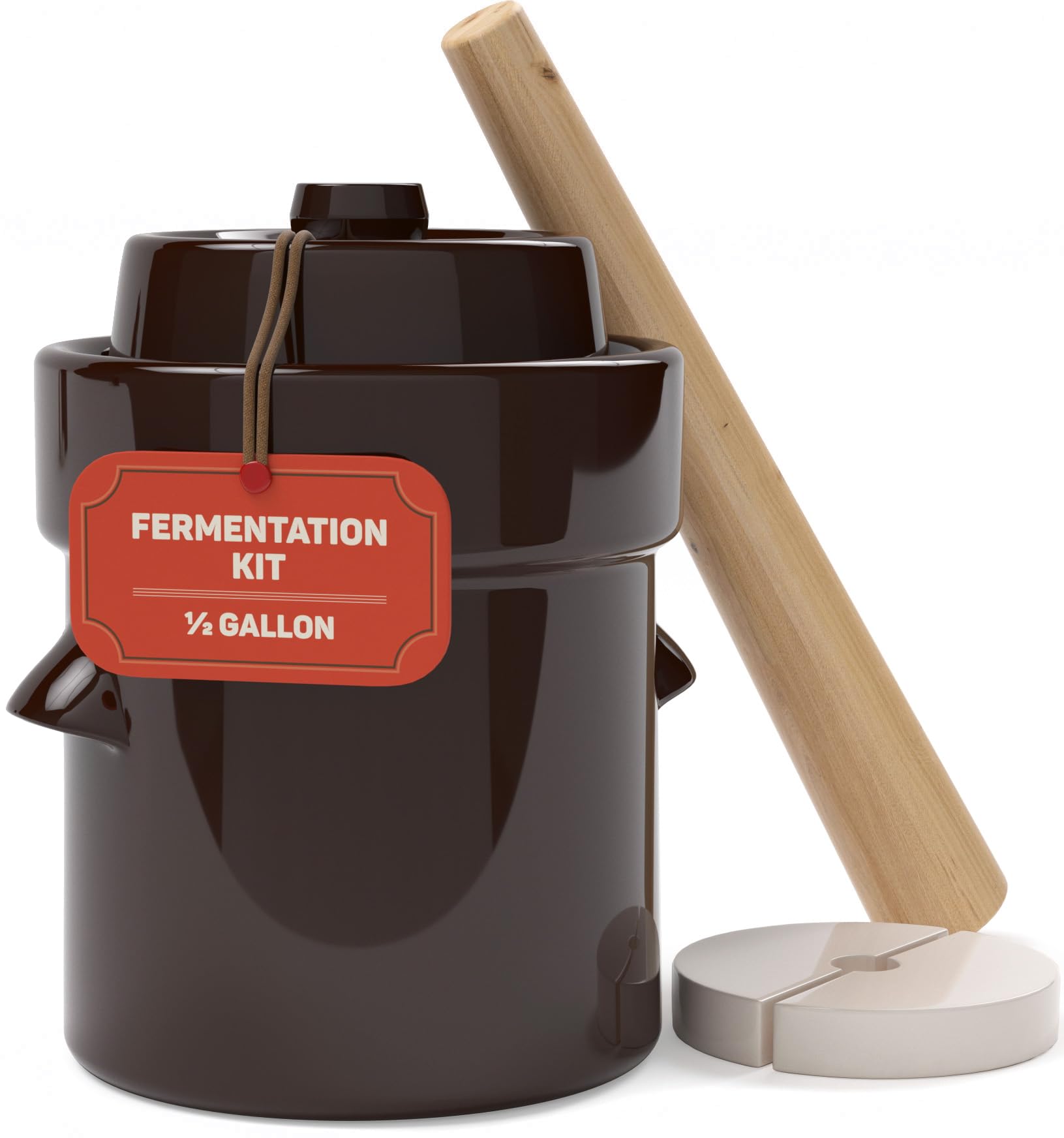 Kenley fermentación media galón con tapa cerámica para fermentación de vegetales.