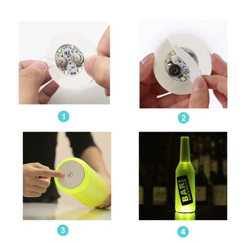 Kensally iluminación de botella, destello blanco para copas claras.