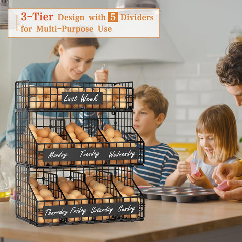 Organizador de cocina Keomaisyto para encimera, mantiene huevos y vegetales ordenados.