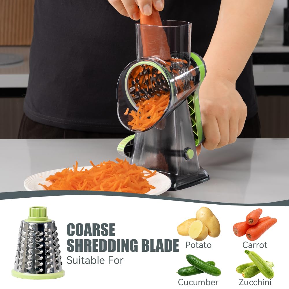 KEOUKE rallador con manivela, giro suave para quesos y verduras.