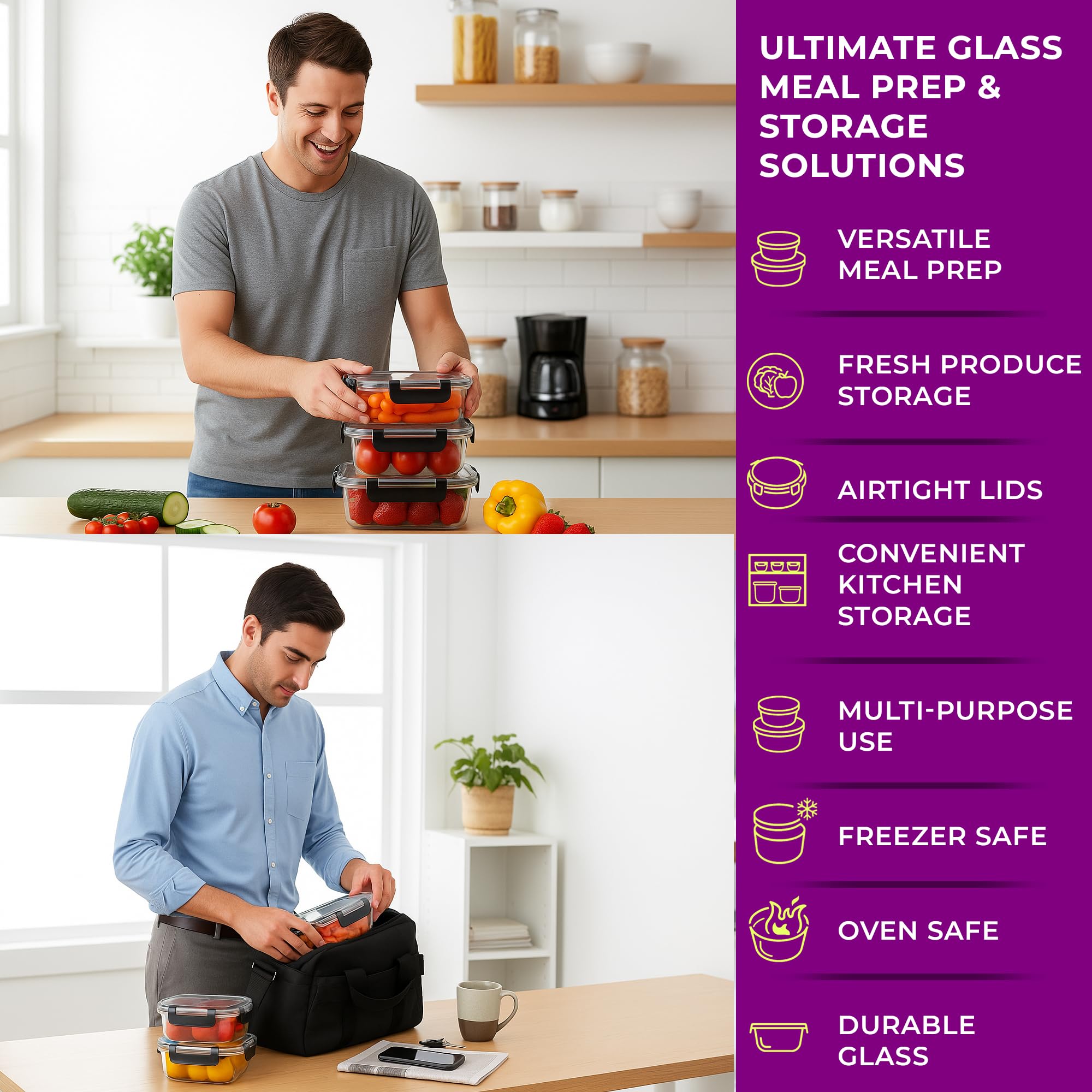 KEPSE recipientes aptos para microondas y horno, ideales para recalentar.