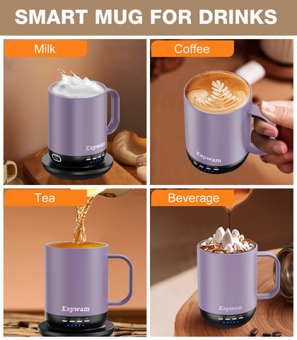Kepwam T1-16oz, interior de acero inoxidable y recubrimiento cerámico, durabilidad segura.