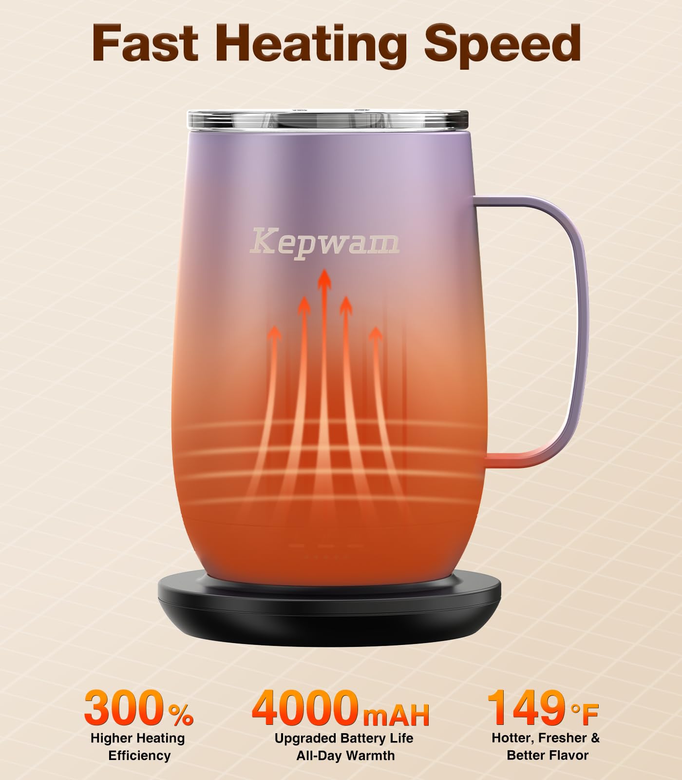 Kepwam T2-Plus batería de 8 horas para bebidas siempre listas.