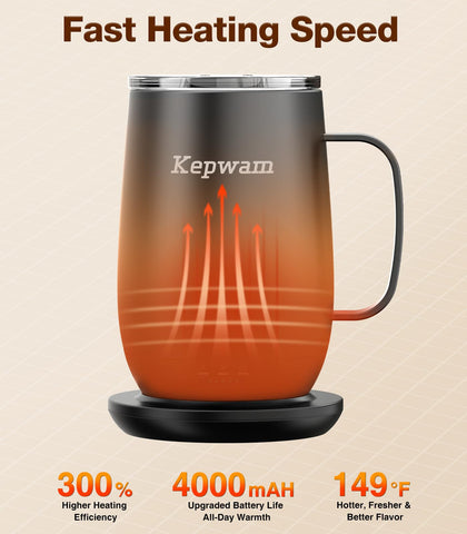 Kepwam T2-Plus ofrece batería de 8 horas para mantener tu bebida caliente.