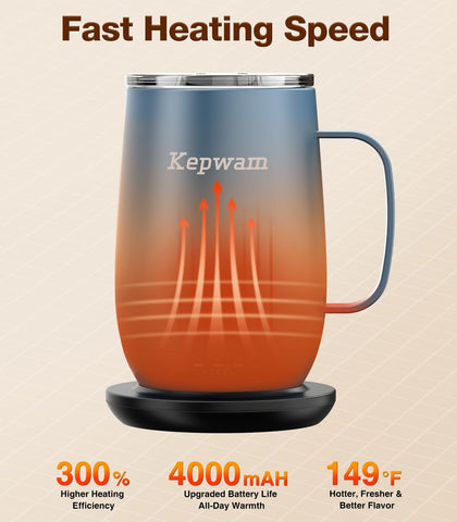 Kepwam T2-Plus, doble pared acero inoxidable mantiene temperatura estable