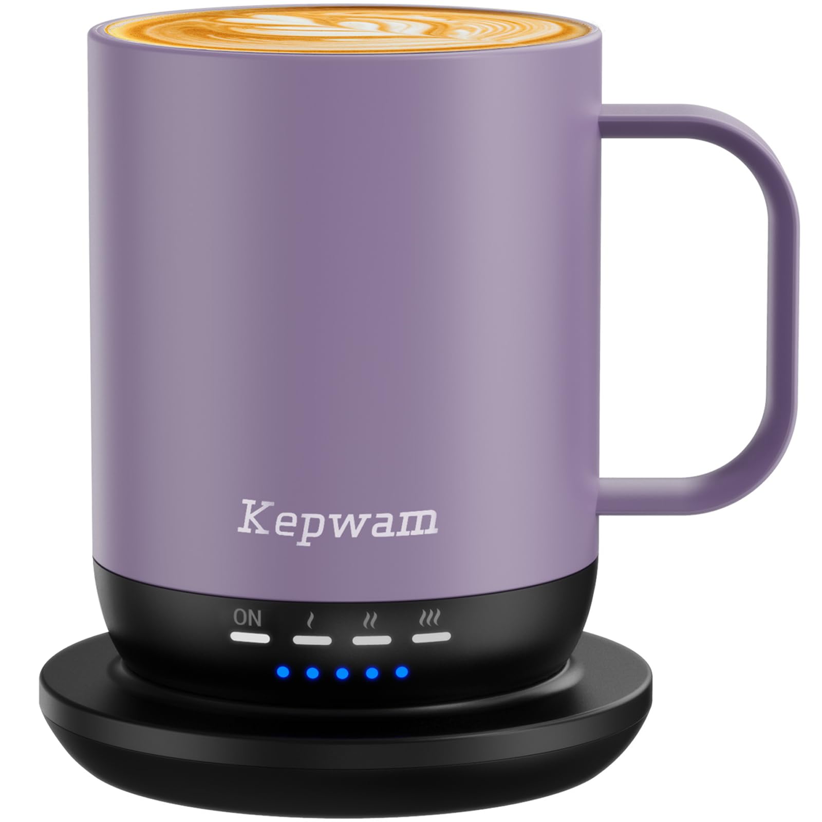 Taza Kepwam 14oz frente: mantiene el café a la temperatura ideal.