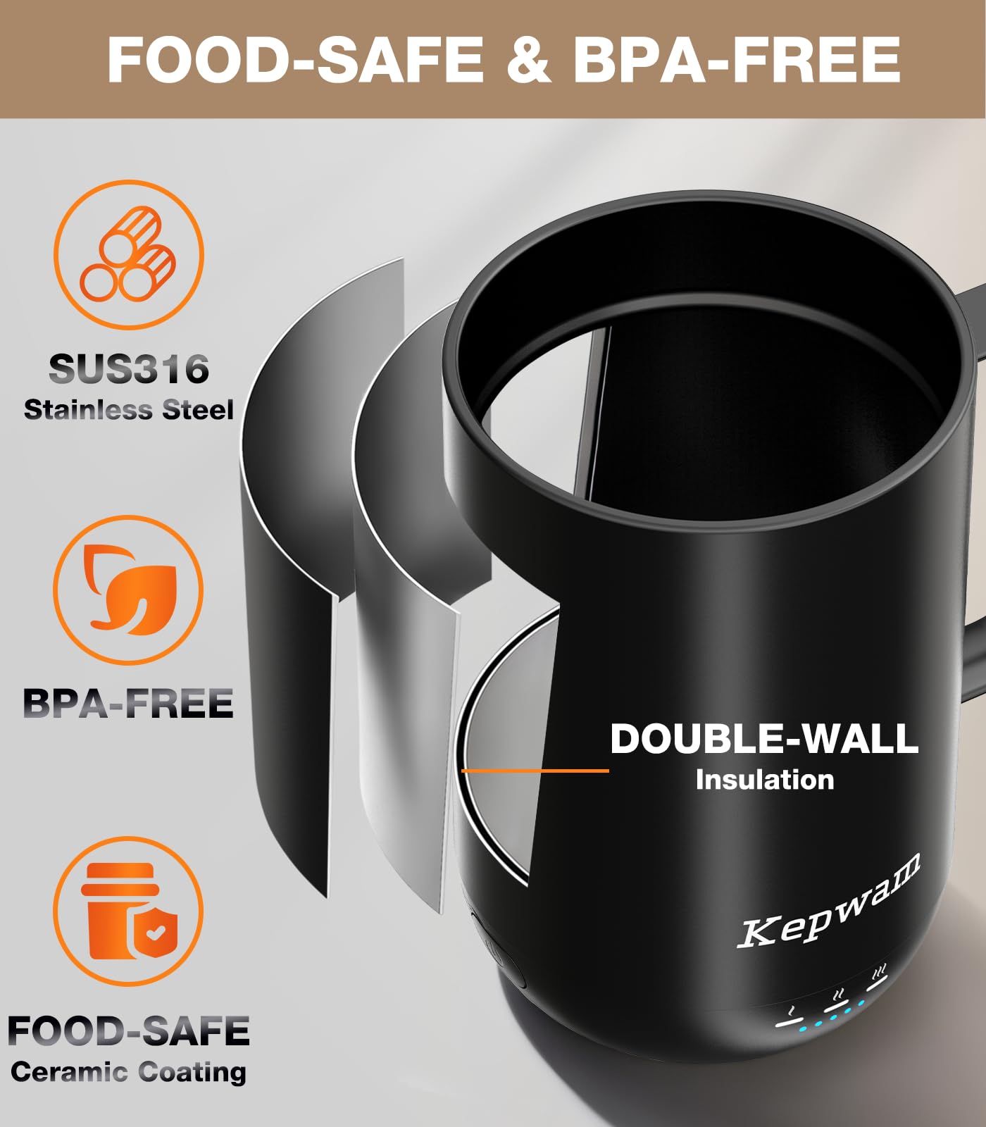 Kepwam Taza aroma suave y vapor agradable