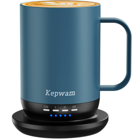 Kepwam T1-16oz, taza autocalentante con calor rápido para cafés ideales.