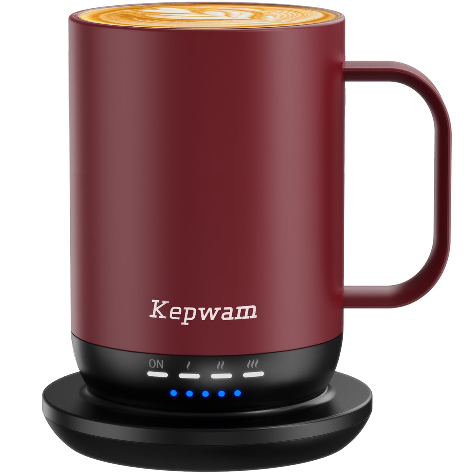 Taza Kepwam con calentamiento rápido para mantener el café caliente en casa u oficina.