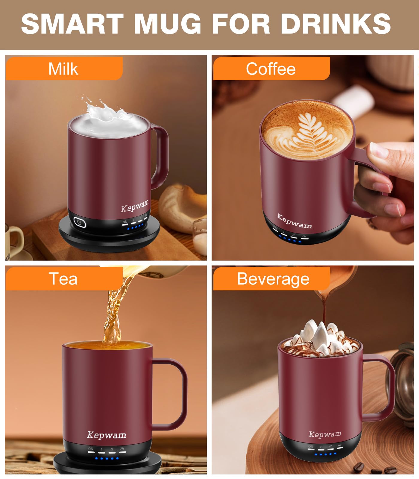 Capacidad de 16 onzas para disfrutar más café sin recargas frecuentes.