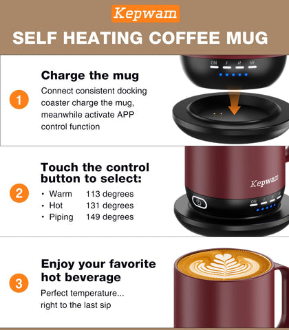 La taza Kepwam se controla desde la app para ajustar la temperatura con precisión.