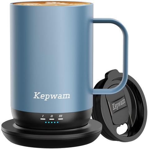 Kepwam T1-16oz vista frontal con control de temperatura para café caliente