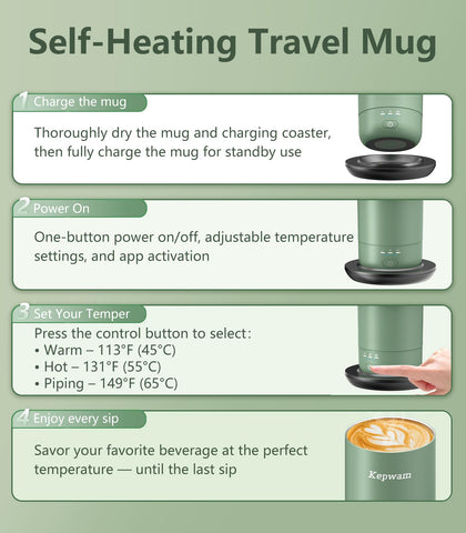Kepwam taza termica 20oz con tapa: diseño libre de derrames para desplazamientos