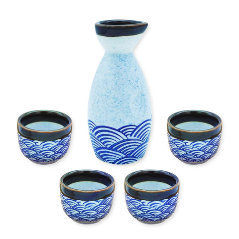 KeQiu botella de sake de porcelana, boca lisa para verter sin goteo