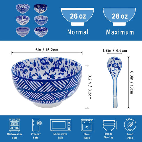 Tazones KeQiu para ramen y ensaladas, diseño profundo para porciones generosas.