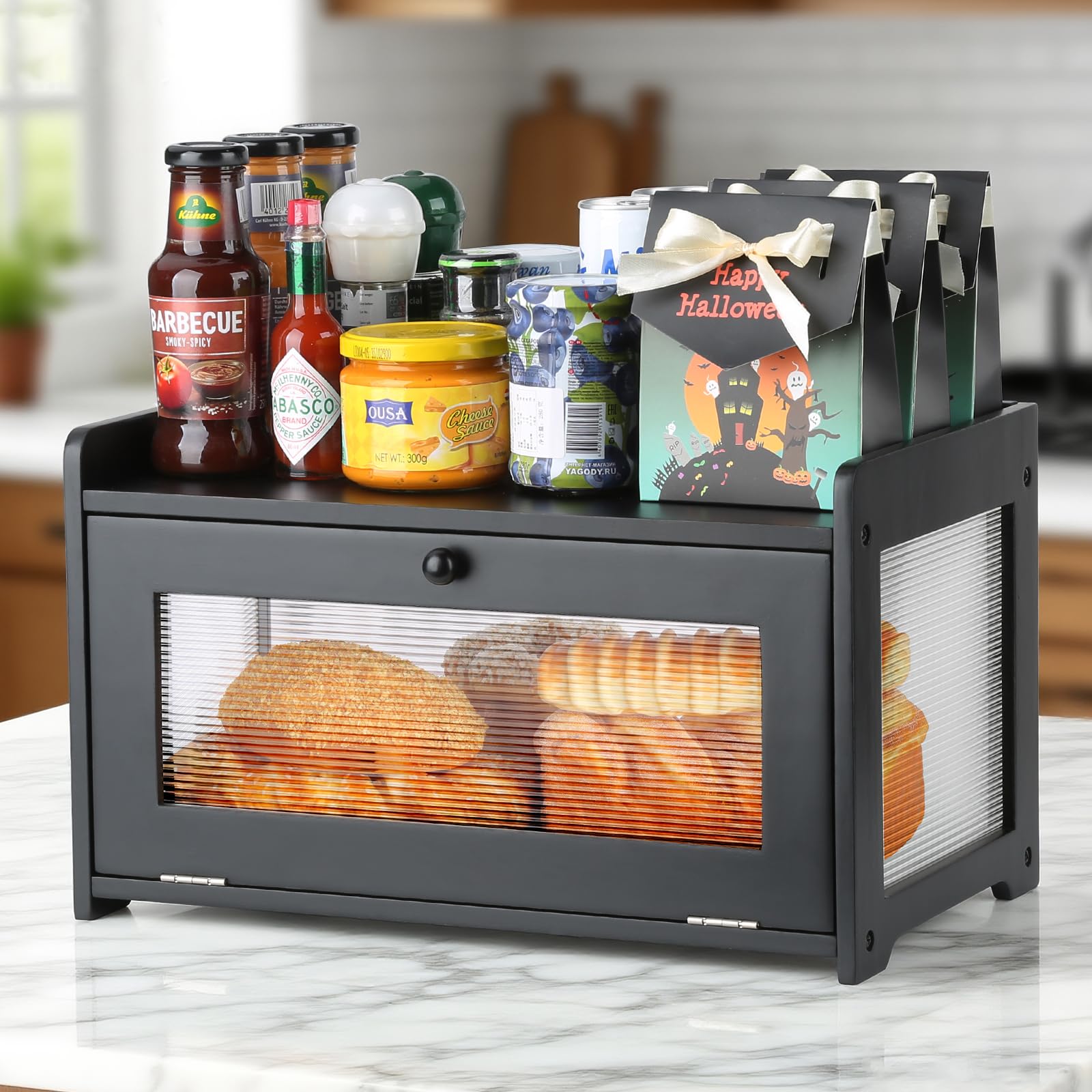 Kerisgo caja pan cocina gran capacidad para panes caseros y snacks