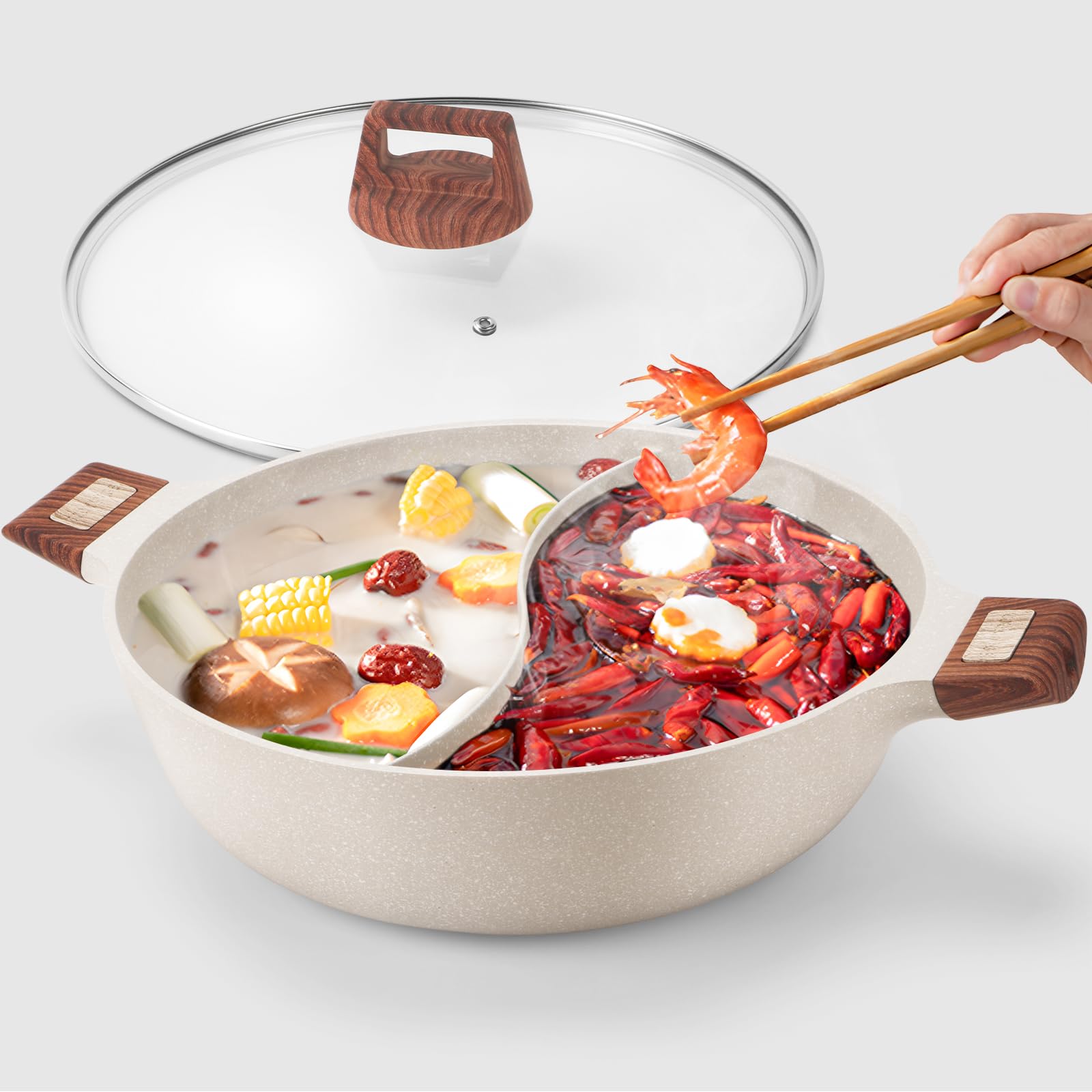 Kerykwan olla shabu shabu 7qt-capacidad para alimentar a la mesa.