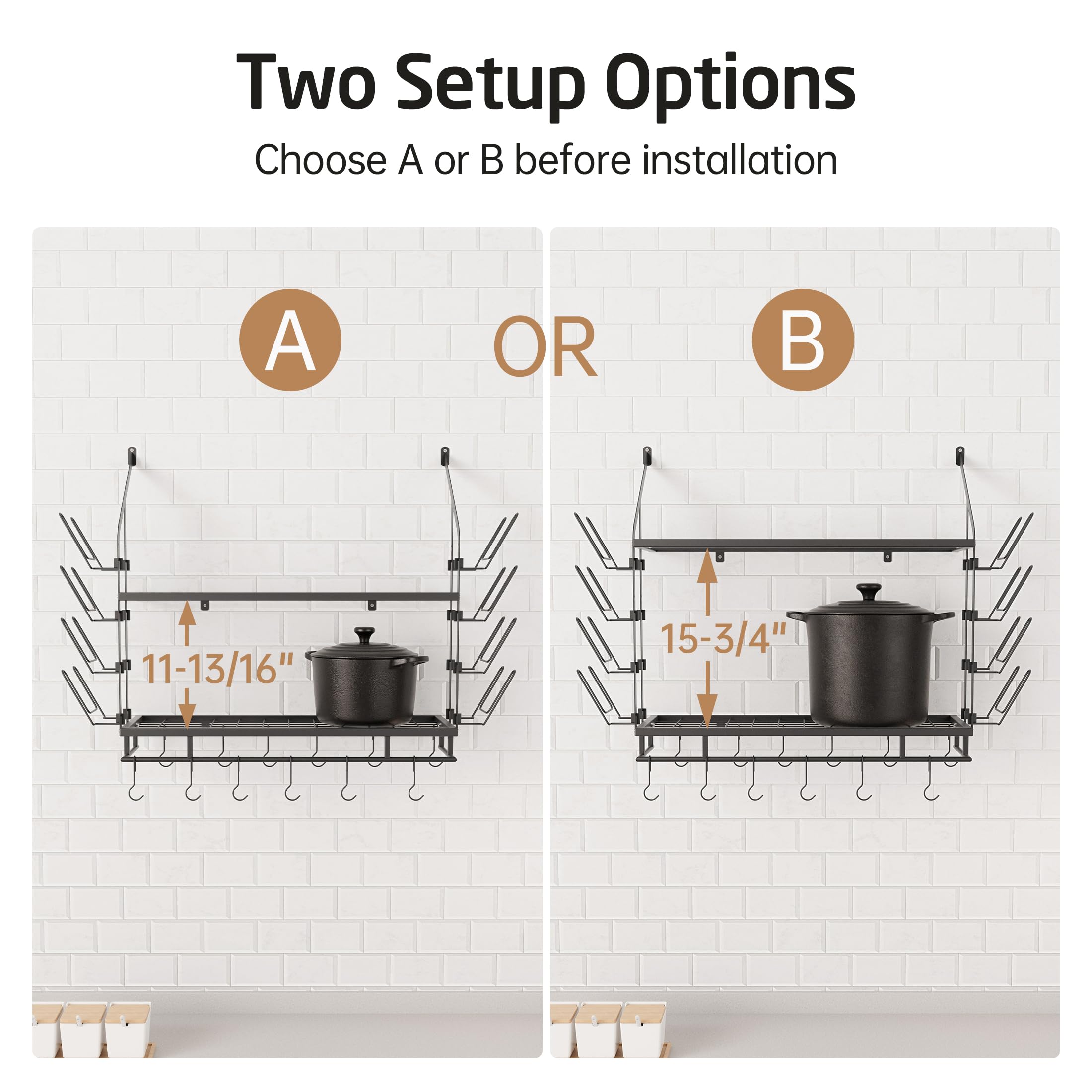 KES espacio-para-ollas-altas facilita cacerolas grandes en la encimera.