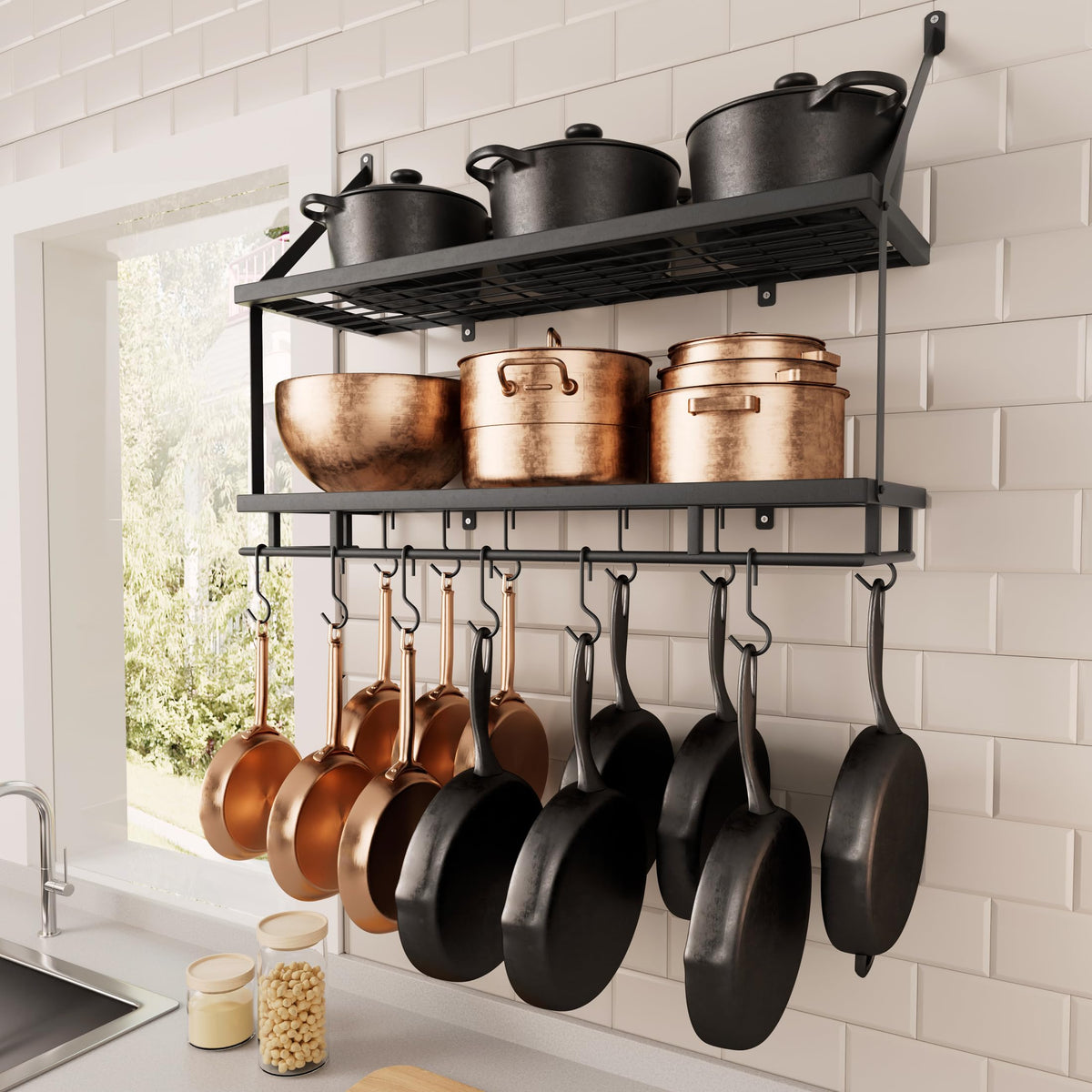 KES estante para ollas de 30 pulgadas, organización estable para la cocina.