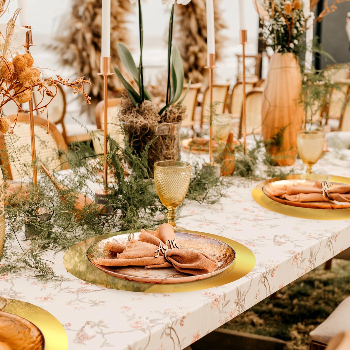 KesaPlan mantel para banquete oro 33 cm ideal para fiestas y cenas formales