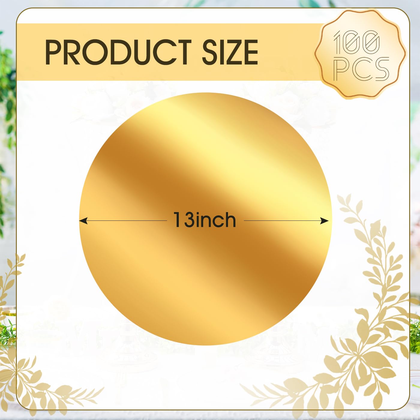 KesaPlan mantel desechable de papel dorado, superficie impermeable para limpieza rápida.