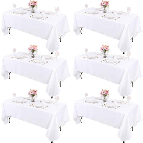 Mantel Kesfey blanco rectangular 60x102 plegado, tela duradera para usos repetidos
