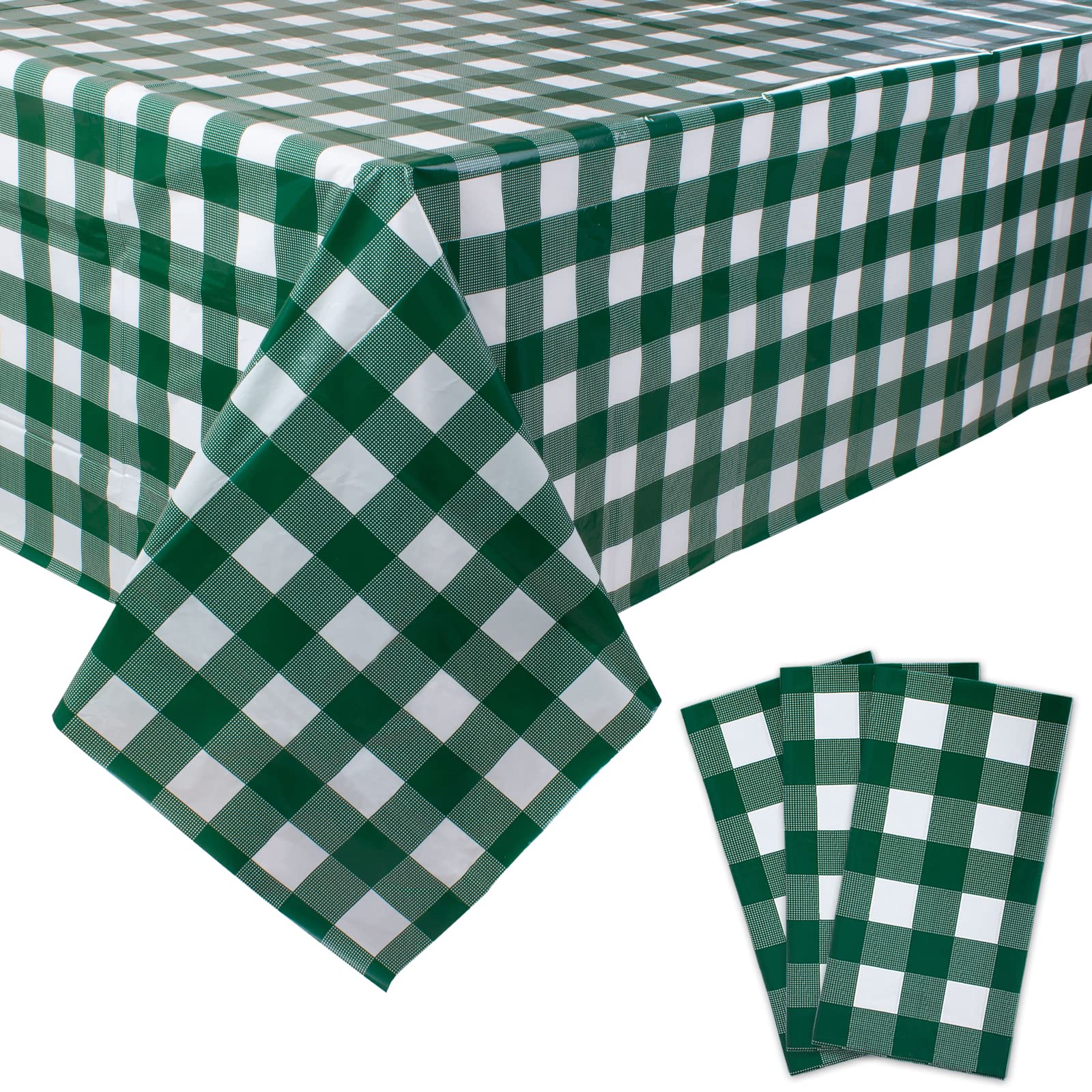 Mantel Kesfey a cuadros verdes y blancos para picnic al aire libre