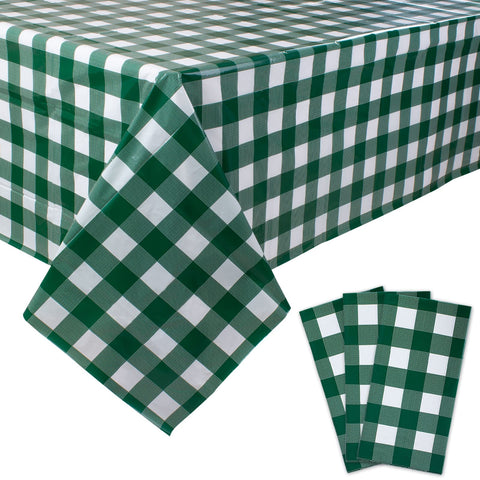 Mantel Kesfey a cuadros verdes y blancos para picnic al aire libre