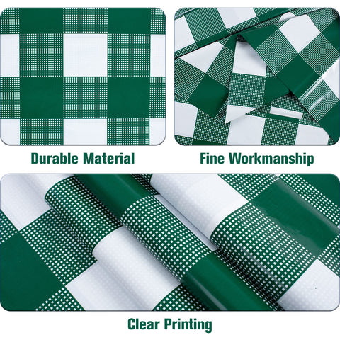 Mantel verde/blanco de Kesfey para fiestas, protector impermeable