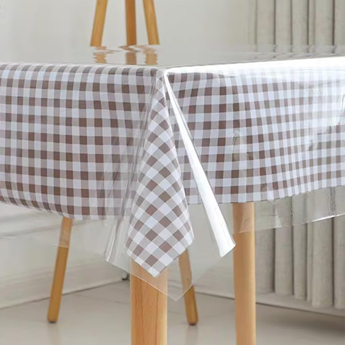 Kesfey mantel plástico claro 60x120, protección anti manchas para mesa durante comidas