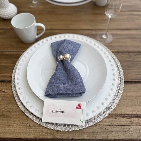 Kesote perlas plata, brillo suave para decorar comedor y ocasiones