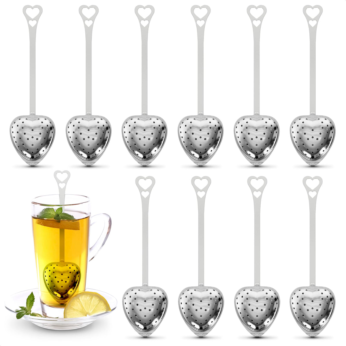 KETAR infusor de te con corazon para hojas sueltas, ideal para una taza.