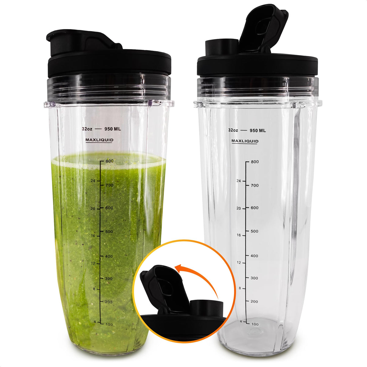 KETAR Ninja copas 32 oz, pack de 2, ideal para preparar y llevar batidos.