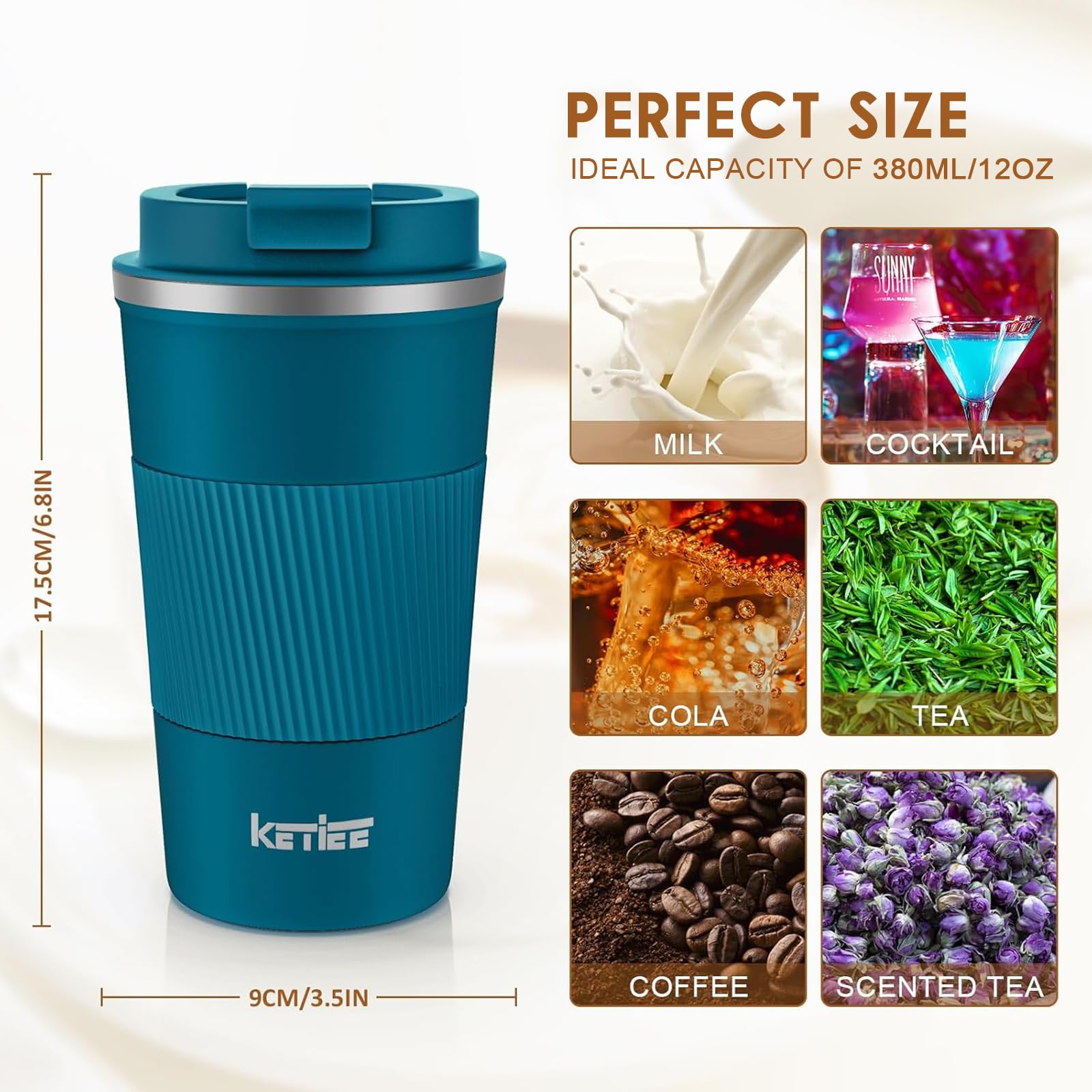 Taza KETIEE sin condensación, manos secas y experiencia más limpia.