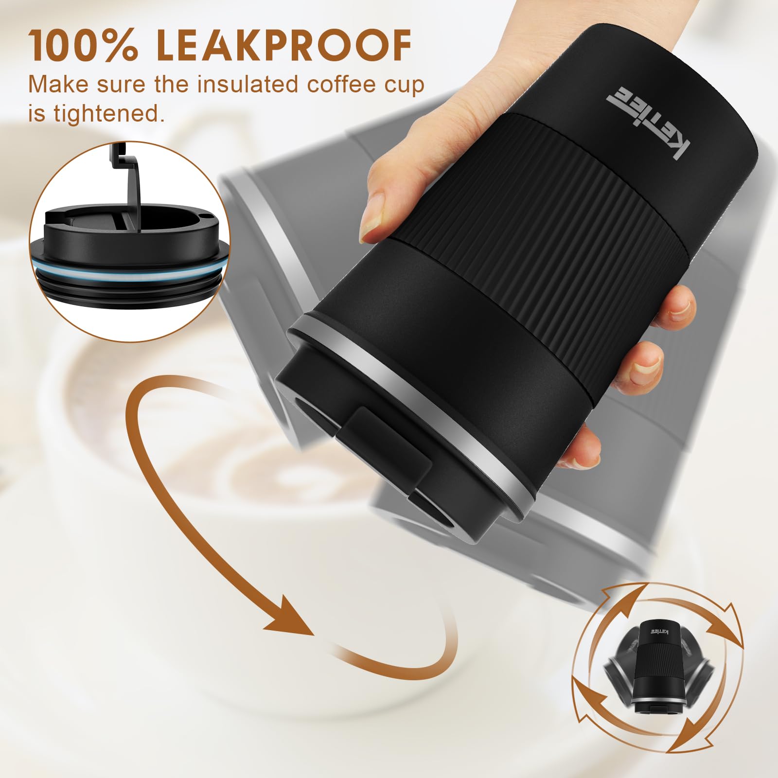KETIEE Taza sin condensación para manos secas y agarre cómodo