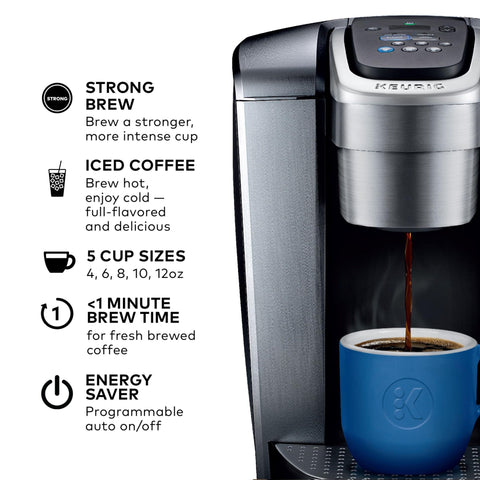 Keurig K-Elite, tanque de 75 oz extraíble para entre recargas más largas