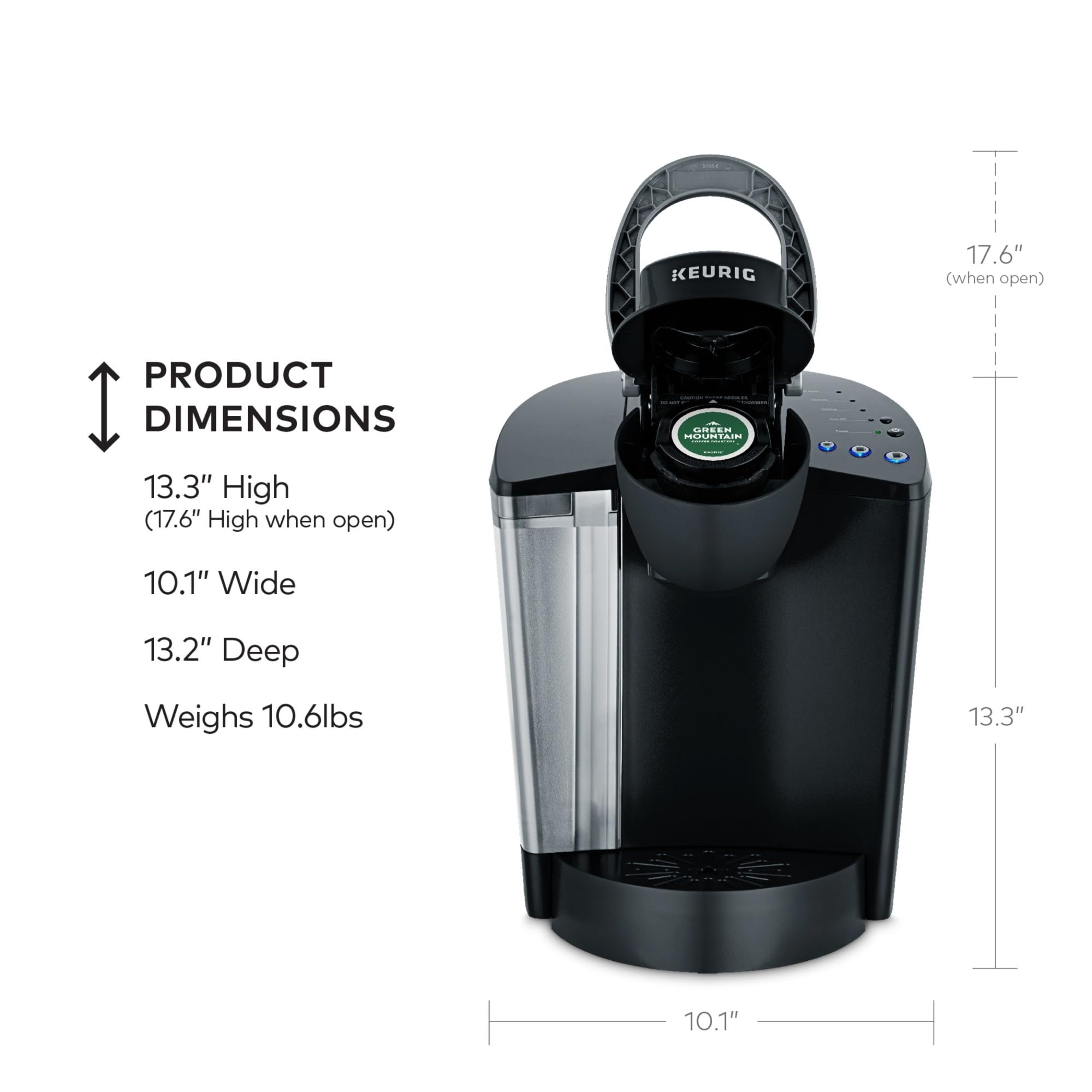 Keurig K-Classic permite 6, 8 o 10 onzas por taza