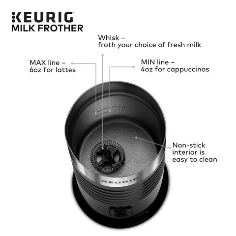 Keurig espumador de leche diseño compacto ahorra espacio