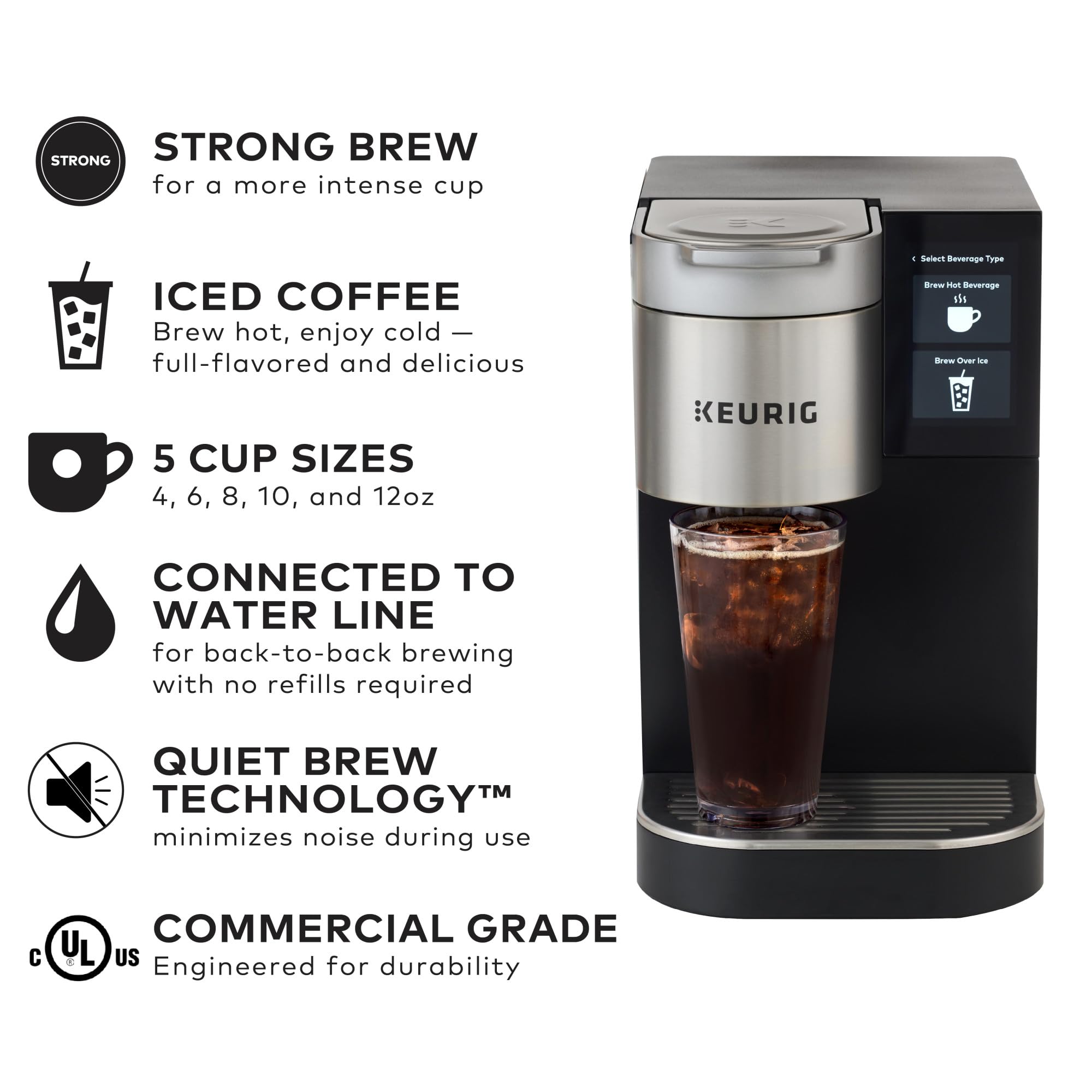 Keurig K-2550 conectada a la línea de agua para uso continuo